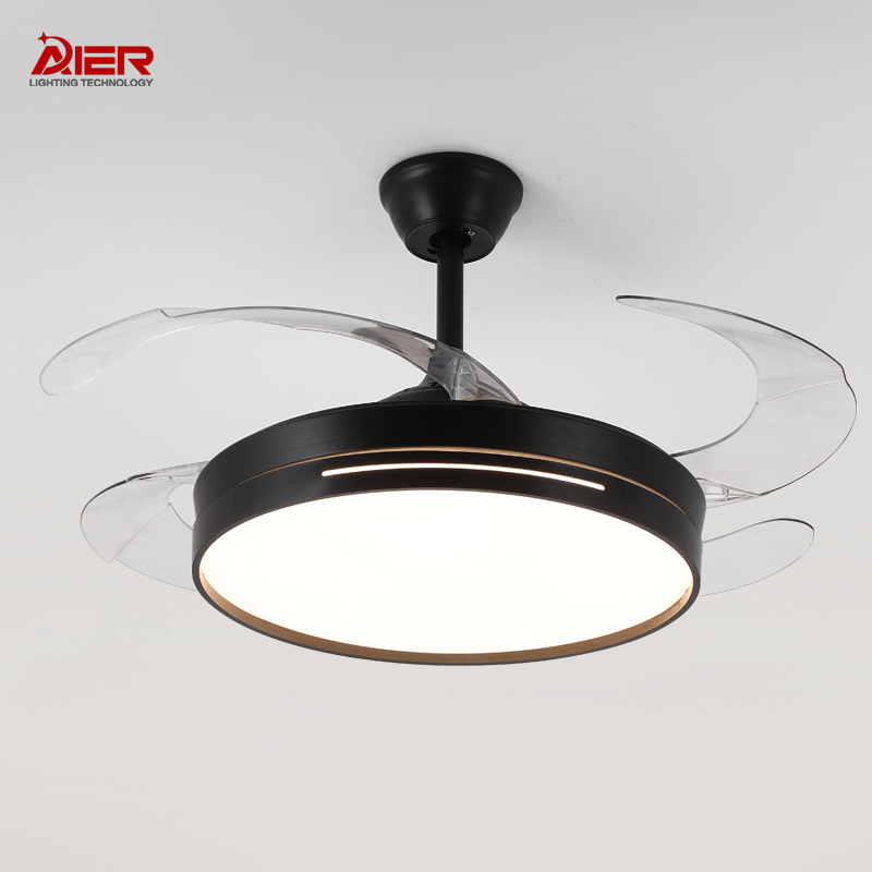 42" Black LED Ceiling Fan Light with Remote Control AR-CFL-R-310-B