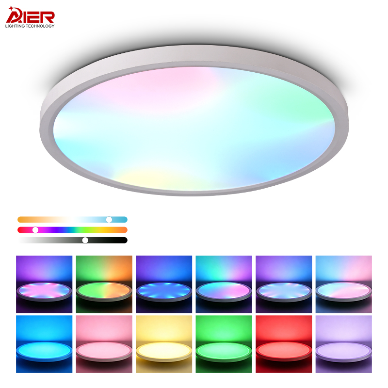 Smart LED Ceiling Light 12inch RGB Flush Mount Ceiling Light Fixture AR-LCL-UT- 300-RGB
